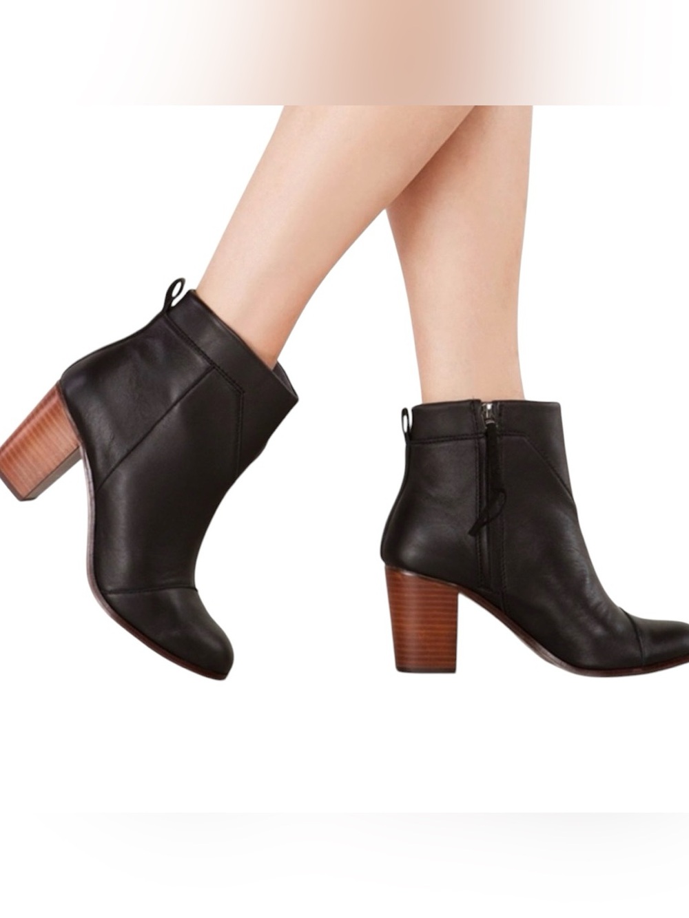 Toms Lunata Black Leather Heeled
boots size 8.5
